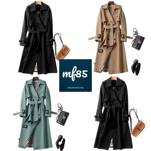 [Có Video Và Ảnh Thật] Áo Măng Tô Dáng Dài 2 Lớp Kèm Đai Mã 589💖Moonfashion85 | BigBuy360 - bigbuy360.vn