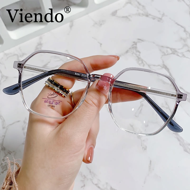 Gọng kính cận nam nữ VIENDO mắt đa giác chống ánh sáng xanh Hàn Quốc màu sắc thời trang