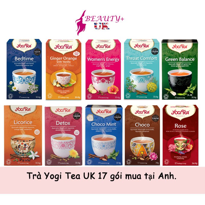 Trà Yogi Tea UK 17 gói mua tại Anh