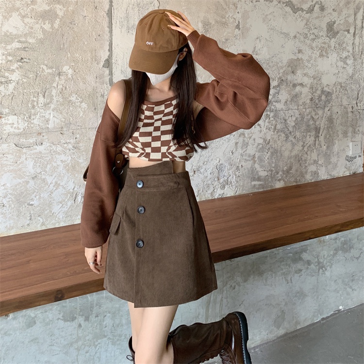 Chân váy nữ THE MEI 1992 cao cấp - chân váy công sở dáng chữ A 3 cúc siêu tôn dáng chất liệu nhung tăm hàng Quảng Châu 1 | BigBuy360 - bigbuy360.vn