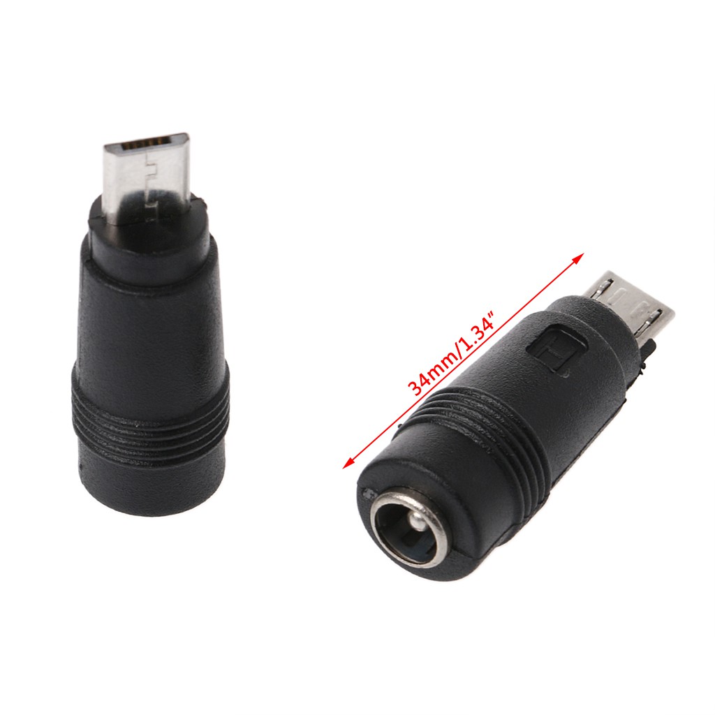 Set 5 đầu chuyển đổi cổng 5.5x2.1mm thành đầu cắm Micro USB nguồn DC tiện dụng