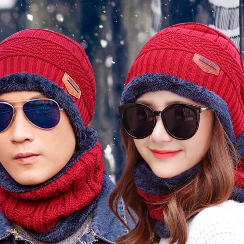 Mũ len kèm khăn siêu ấm