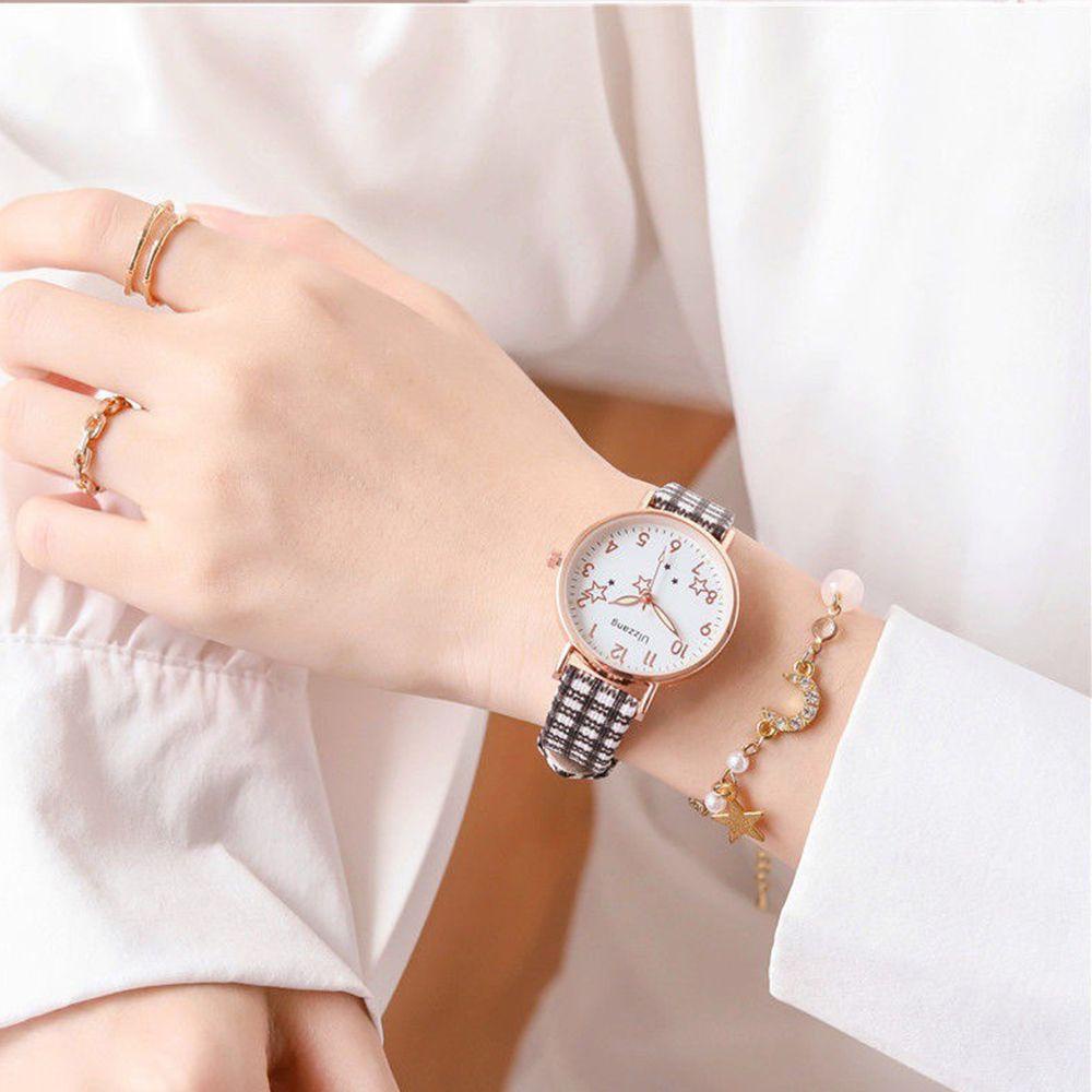 Đồng Hồ Đeo Tay Daes Dây Da PU Phối Hợp Kim Thiết Kế Đơn Giản Phong Cách Hàn Quốc Cho Bé