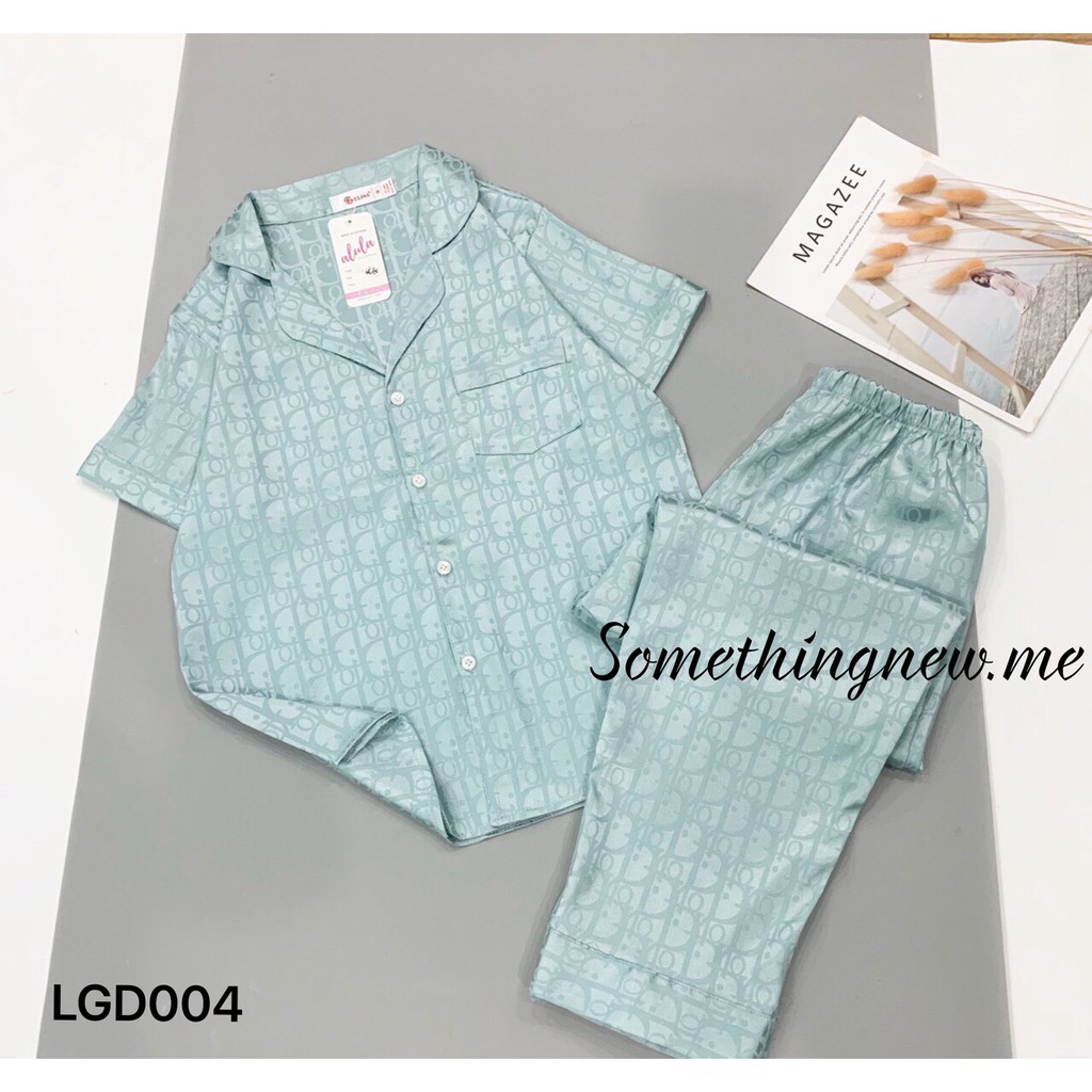 Đồ ngủ pijama cộc tay quần dài pizama lụa mặc ở nhà siêu thanh lịch