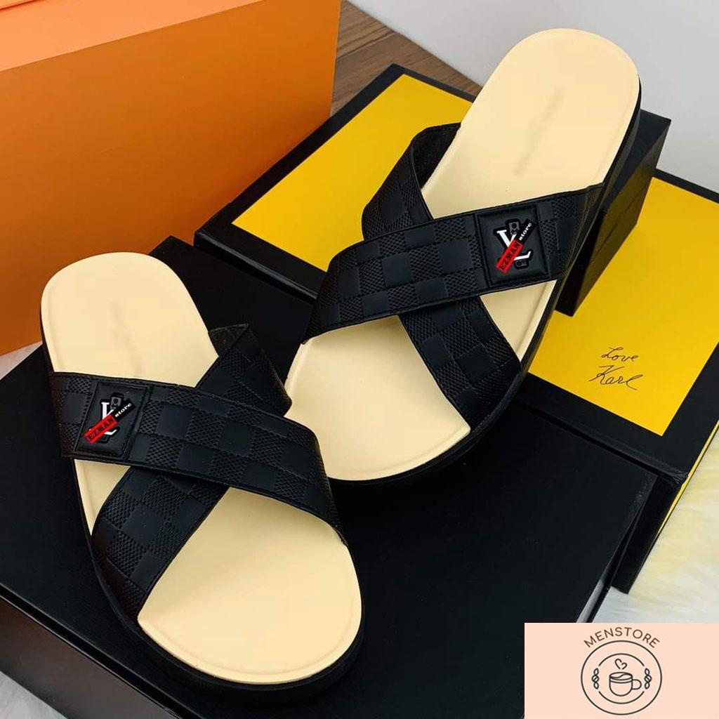 Dép quai ngang+quai chéo nam nữ dép L.V chính hãng hot trend 2022