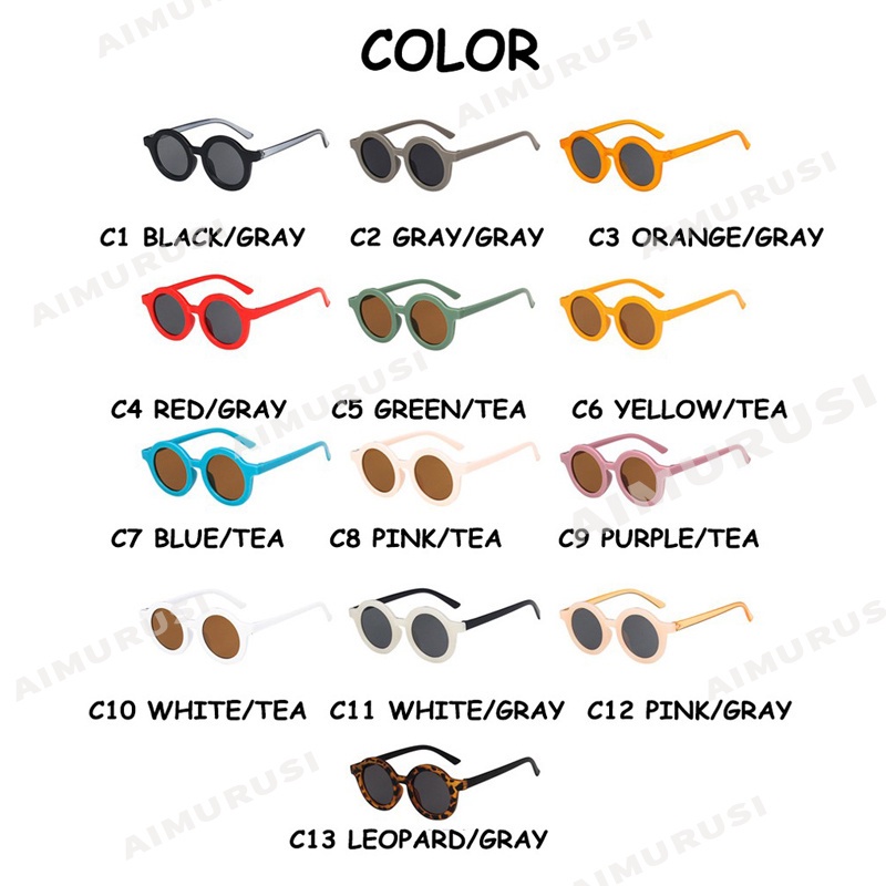 Kính mát gọng tròn chống tia UV400 thời trang Hàn Quốc đáng yêu cho bé 3-13 tuổi