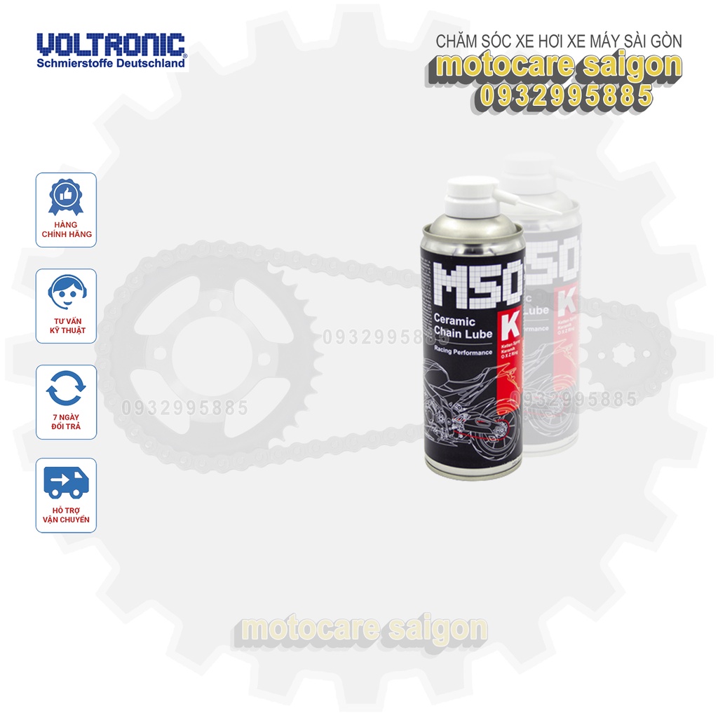 Dưỡng Sên xích Voltronic M50 Cao Cấp Ceramic Chain Lube + Cọ chà sên