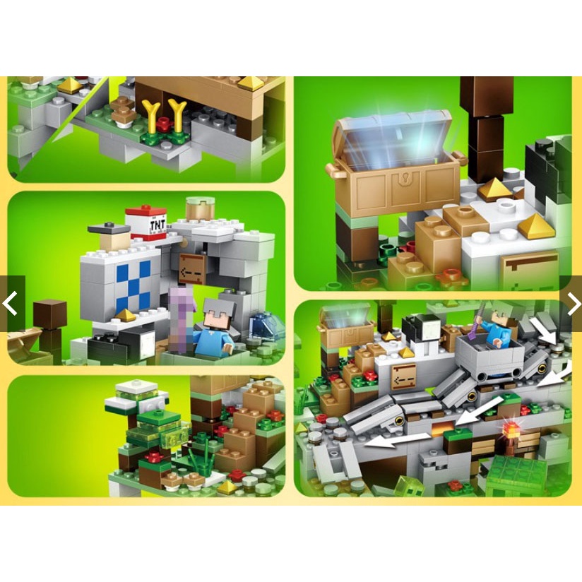 [LEGO MINERCRAFT] Đồ Chơi Lắp Ráp Lego Giá Rẻ Hang Động Trên Đỉnh Núi Cho Bé Từ 6 Tuổi, 590 Chi Tiết