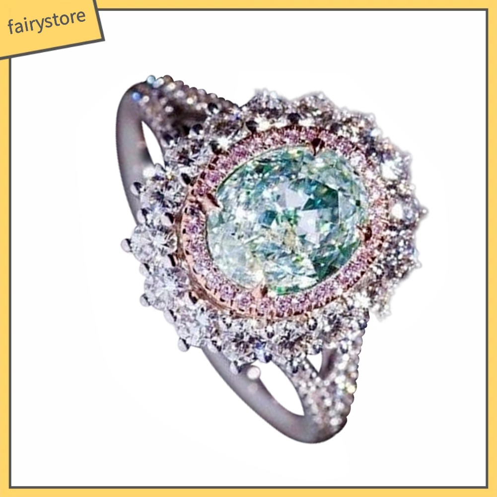 Nhẫn đính đá Topaz/pha lê giả sang trọng