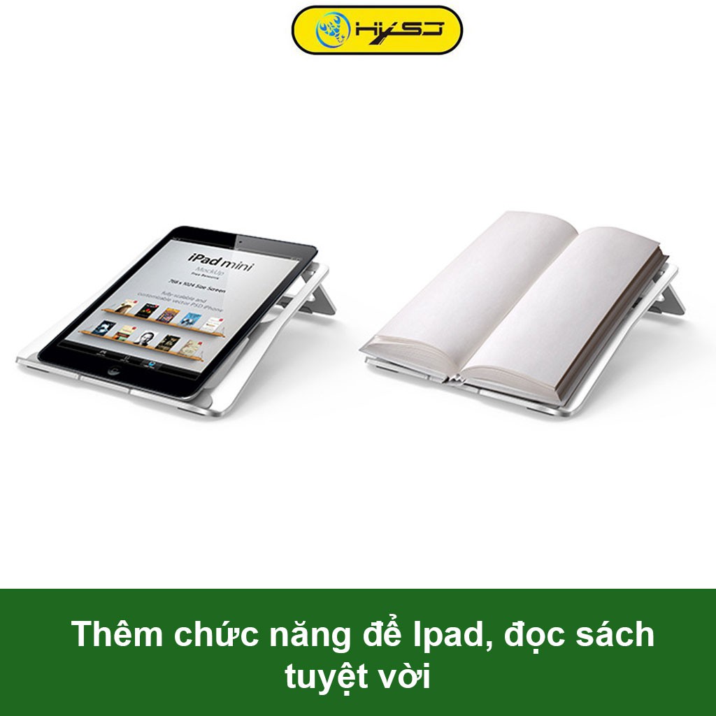 Đế tản nhiệt laptop, macbook, ipad HXSJ X5 bằng nhôm nguyên khối siêu mỏng nhẹ dùng cho máy 13- 15.6 inch