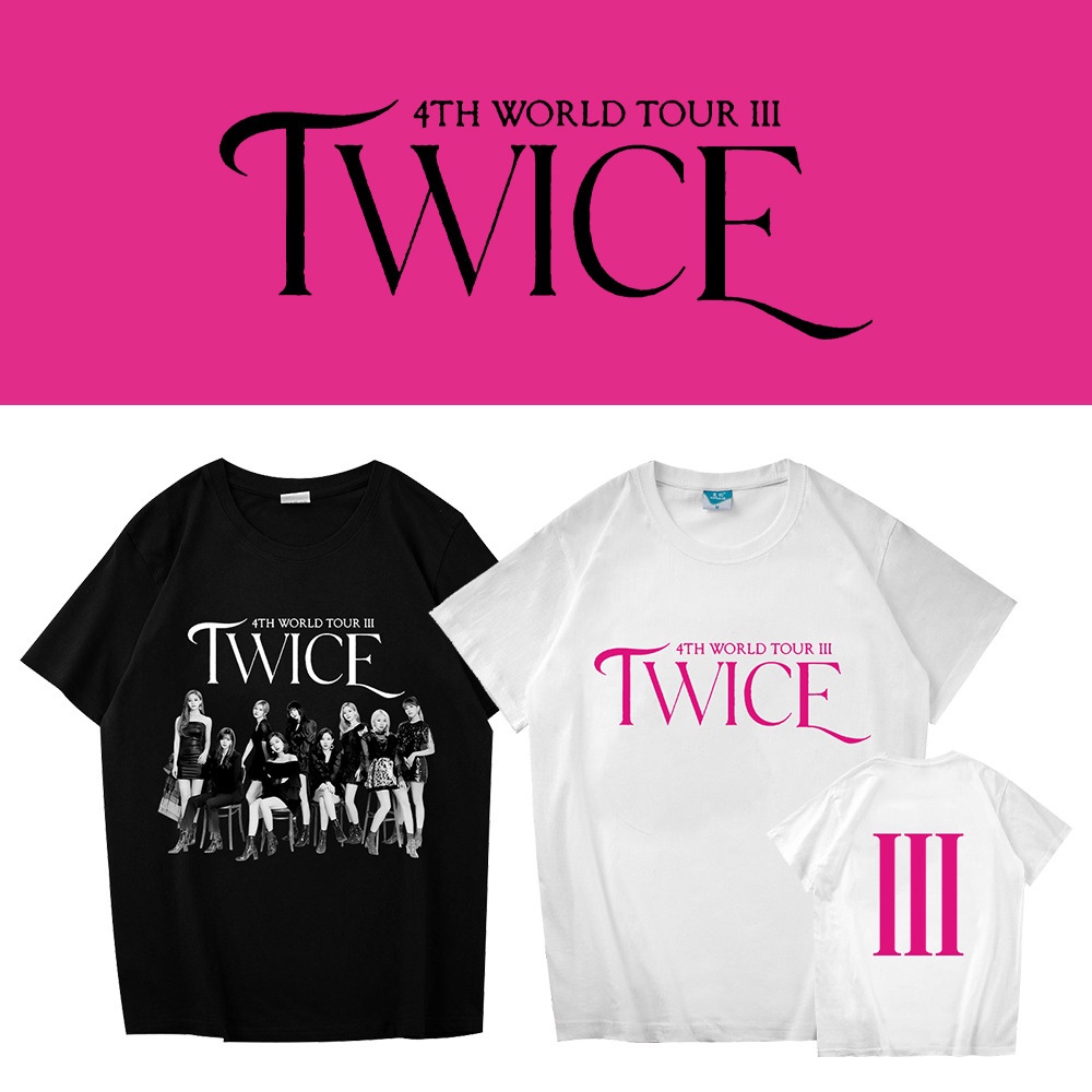 Áo Thun Tay Ngắn In Hình Nhóm Nhạc Kpop TWICE 4TH WORLD TOUR Iii Thời Trang Mùa Hè Cho Nam Và Nữ
