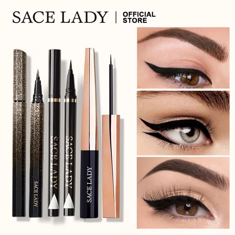 Bút Kẻ Mắt SACE LADY Dạng Lỏng Chống Thấm Nước Lâu Trôi Màu Nâu Đen