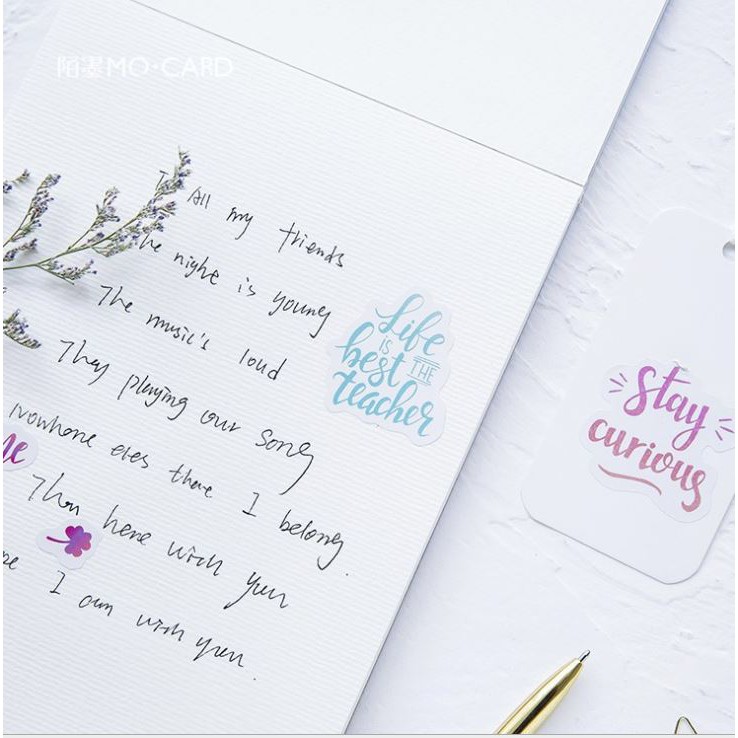 Hộp 46 Miếng Dán Hình Chữ Vintage Love You Always Trang Trí Sổ Thiệp