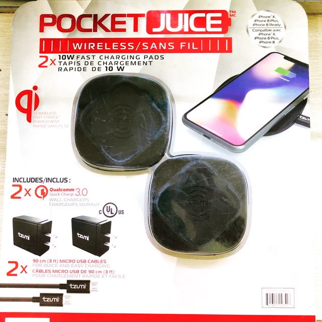 Sạc Nhanh Ko dây POCKET JUICE Xtay Canada dòng điện ổn đinh thích