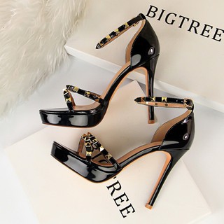 2492-9 giày cao gót bigtree sandal đinh đúp đế chính hãng