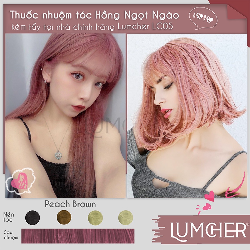 Thuốc nhuộm tóc Hồng Ngọt Ngào kèm tẩy tại nhà Lumcher LC05