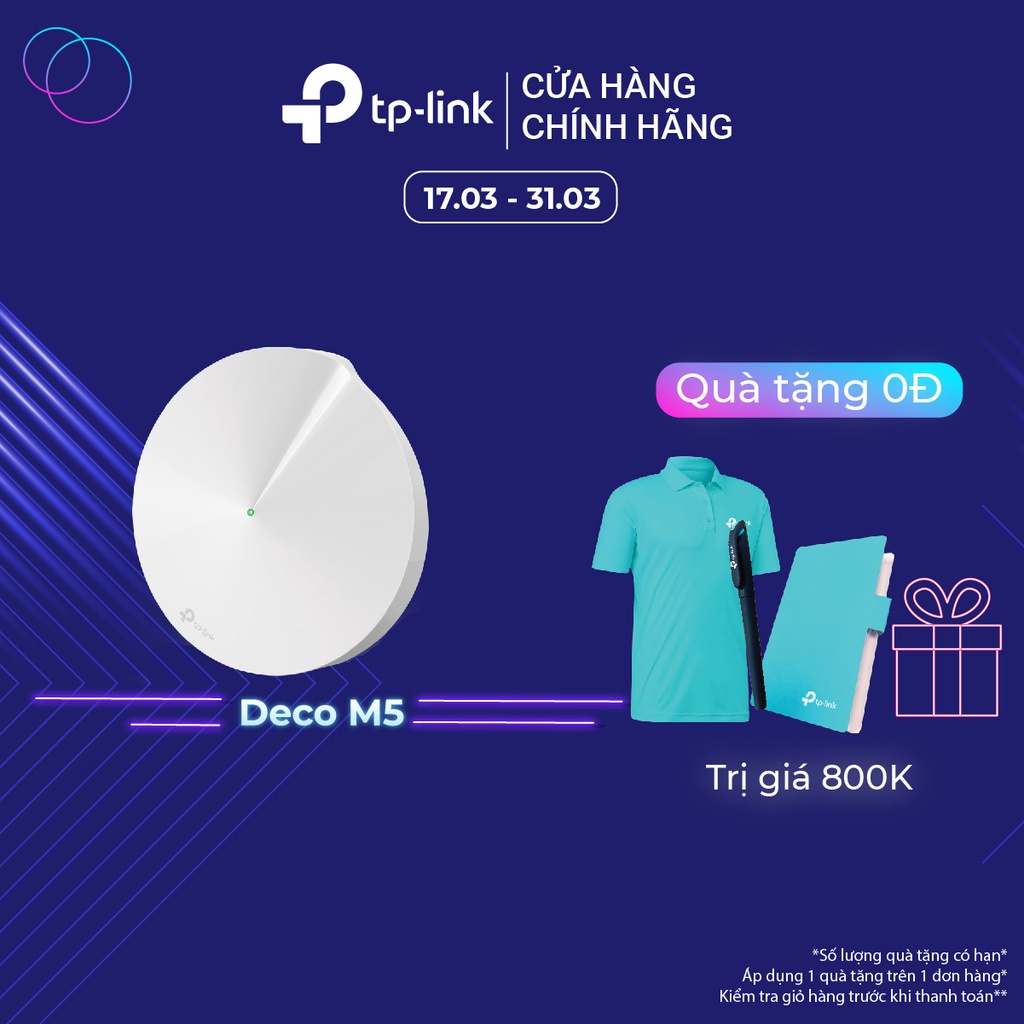 Hệ Thống Mesh Wifi TP-Link Deco M5 (1-pack) Chuẩn AC 1300Mbps Dành Cho Gia Đình