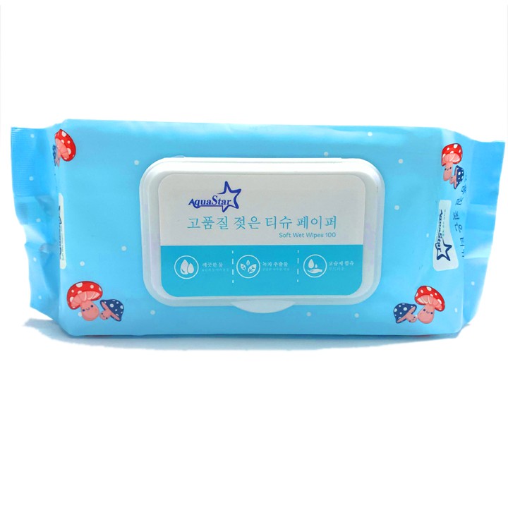 Khăn Ướt Organic Trẻ Em StayDry Aquastar 100 Tờ Không Mùi Hương - An Toàn 100% Tuyệt Đối Cho Trẻ