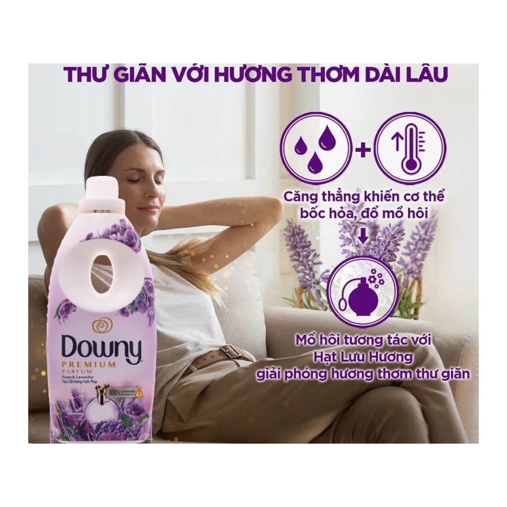 Nước xả vải Downy hương hoa Oải Hương nước Pháp 800 mL / Chai