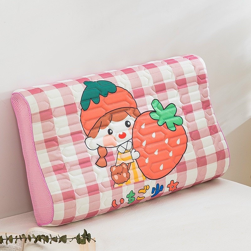 Gối cho bé điều hòa cao su non siêu mềm mịn, gối nằm cho bé chất liệu tencel cao cấp kích thước 30x50 (sam-store)