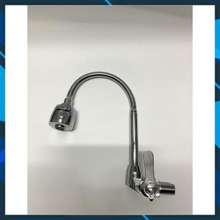 Vòi rửa chén bát lạnh gắn tường lò xo inox bóng