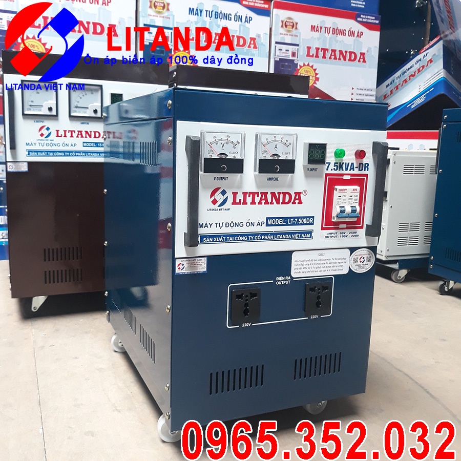 Ổn Áp Litanda 7,5KVA - DR 1 Pha Đời Mới 2021