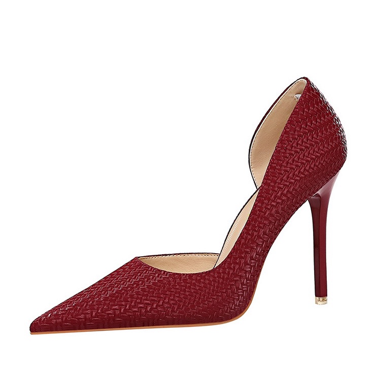 Giày cao gót BIGTREE 1363-1 mũi nhọn 10.5cm bề mặt họa tiết da rắn thời trang công sở dành cho nữ