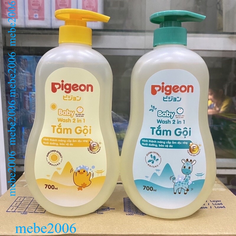 Sữa tắm dầu gội đầu cho em bé trẻ sơ sinh trai gái sữa tắm gội pigeon 2in 1 dịu nhẹ thảo cấp ẩm dược thảo mộc tự nhiên