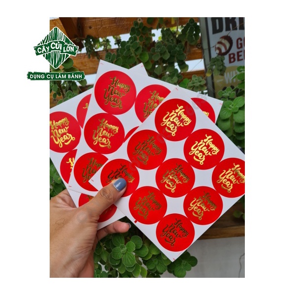 SET 5 TẤM TEM GIẤY HAPPY NEW YEAR