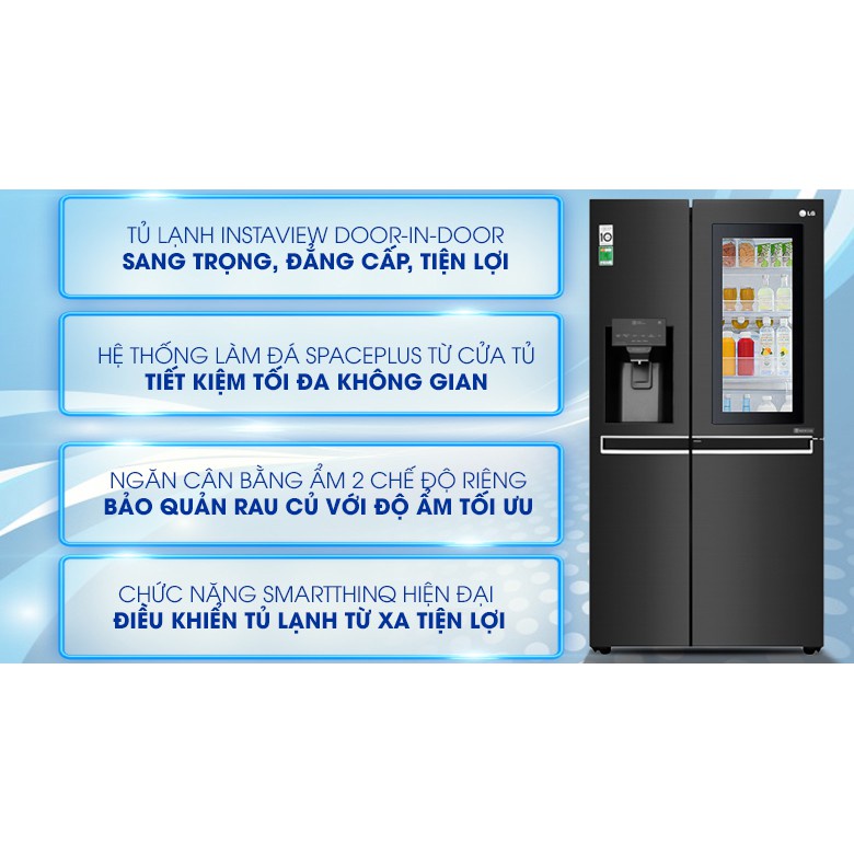 Tủ lạnh LG Inverter InstaView Door-in-Door 601 lít GR-X247MC - Mới 100%