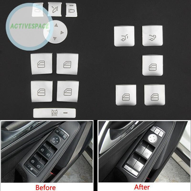 Bộ 12 khung trang trí công tắc cho cửa sổ xe ô tô mercedes-benz A / B / C W204 / ew212