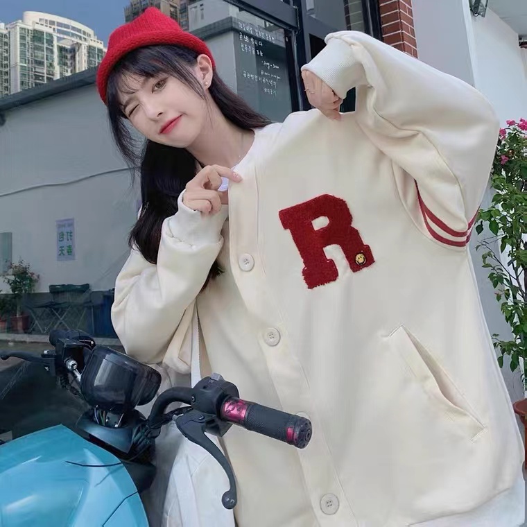 sweater thời trang bông cardigan áo len phong cách Hàn Quốc from rộng áo sweater form rộng bông áo dài tay áo sweater form rộng