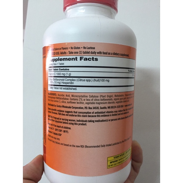 Viên uống vitamin C Kirkland 1000mg hộp 500 viên