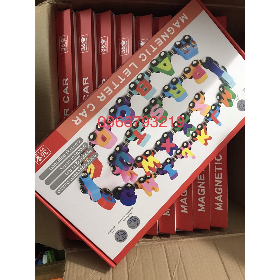 Đoàn Tàu Nam Châm Chữ và Số, Đồ Chơi Giáo Dục Giúp Bé Học Chữ Cái Và Số Đếm