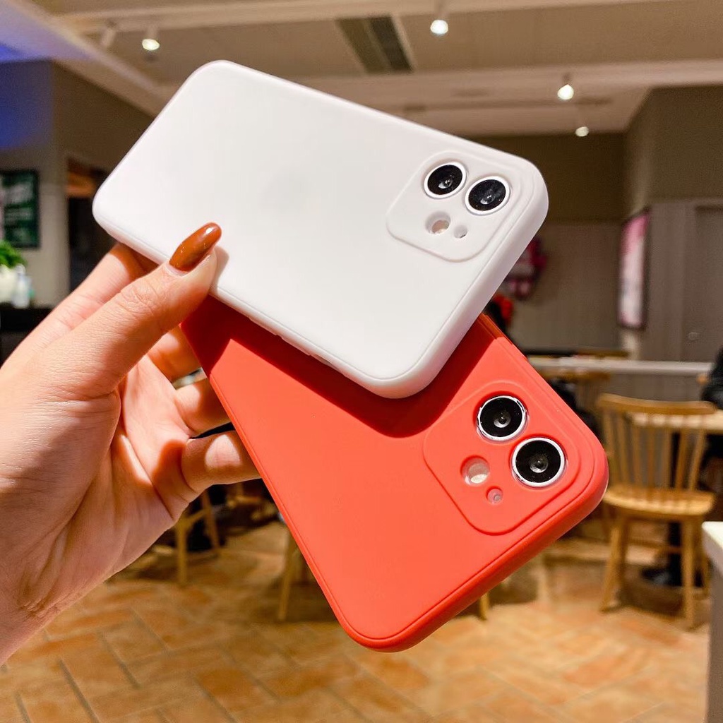 Ốp lưng cho iphone 12 promax, ốp ip cạnh vuông Silicon Nhám