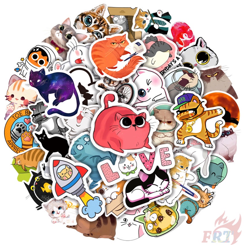 50Pcs/Set ☆ Cute Cats Series 01 Kawaii Pets Stickers ☆ DIY Fashion Waterproof Decals Doodle Graffiti Stickers