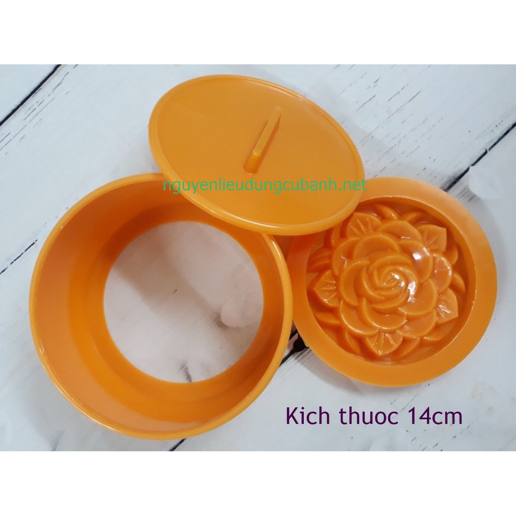 KHUÔN XÔI TRÒN MẶT HOA HỒNG - 14CM