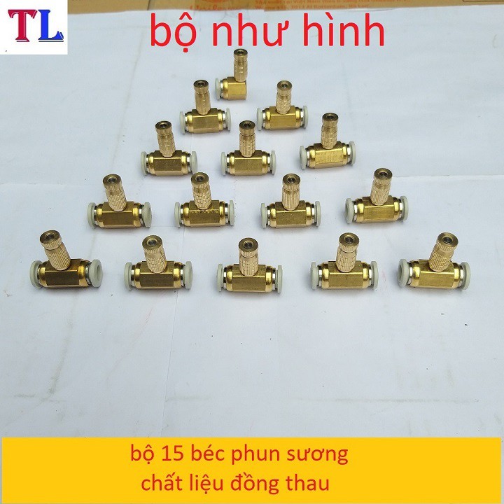 Bộ 15 Béc phun sương bằng đồng giá rẻ (cỡ béc số 1-2-3-4-5-6-7-8)