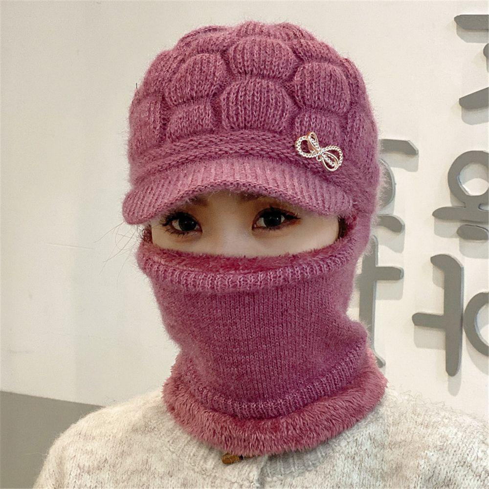 Future Mũ Len Lông Cừu San Hô Chống Gió Thời Trang Mùa Đông Cho Nữ Khi Đi Xe Đạp