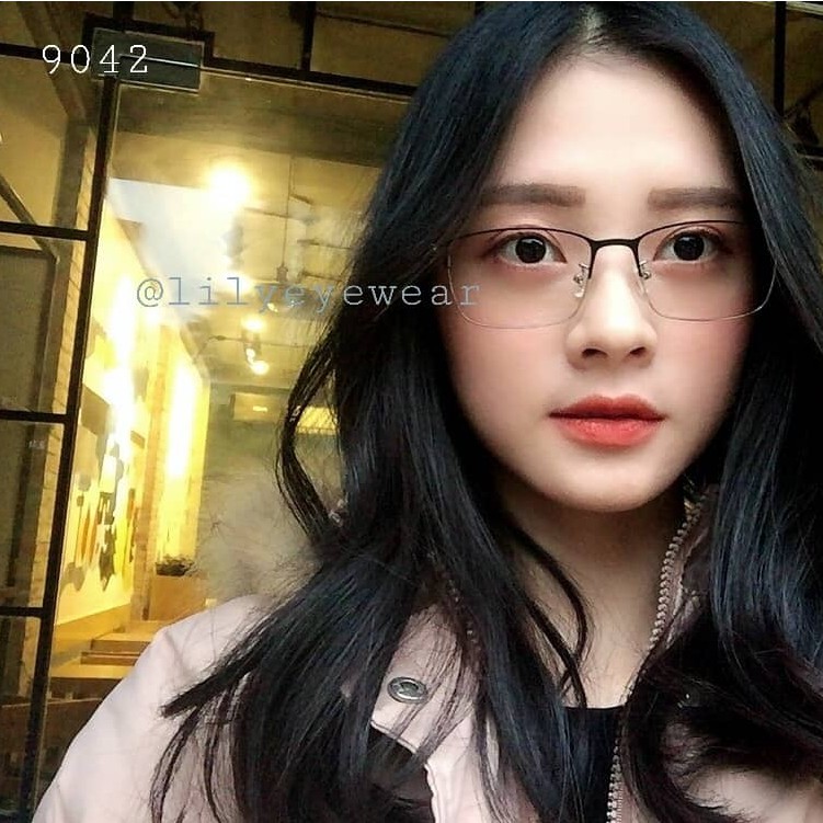 [Mã SKAMA07 giảm 8% đơn từ 250k] Gọng Kính Cận Kim Loại Mảnh Mắt Vuông Nam Nữ 9042 Gọng Kính Mắt Lilyeyewear | BigBuy360 - bigbuy360.vn