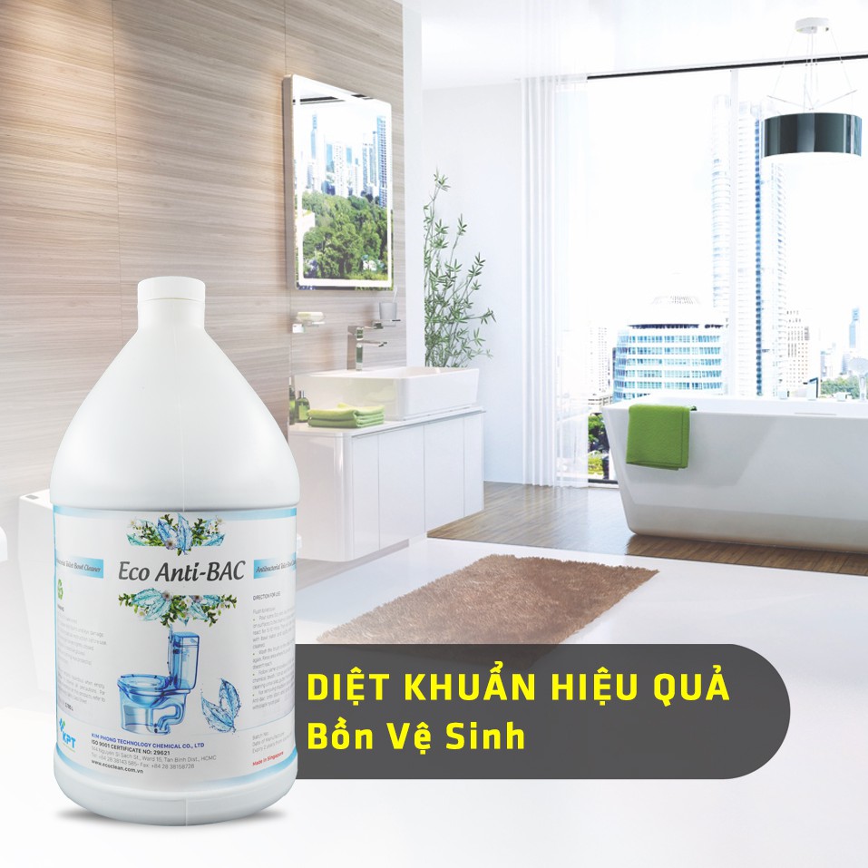 [NEW 2020] Dung Dịch Tẩy Rửa Nhà Vệ Sinh, Bồn Cầu, Bồn Tiểu - Eco Anti-Bac - Chai Lớn 1 Gal (Gần 4L)