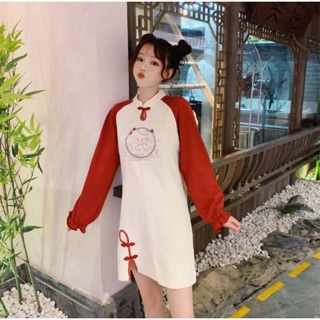 Váy Sườn Xám Trung Quốc Đỏ Hợp Mọi Tone Da Hàng Cực Xinh Cực Xịn Mới