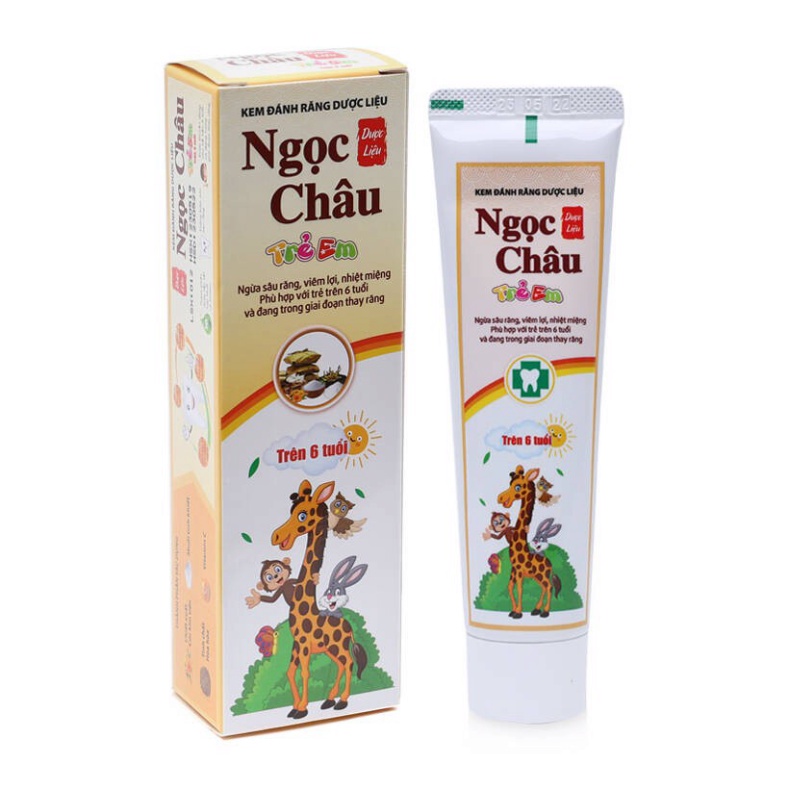 Kem đánh răng dược liệu Ngọc Châu trẻ em 70g - Cho bé trên 6 tuổi