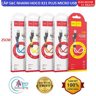 Cáp Sạc Nhanh Micro USB Hoco X21 plus 25cm Chính Hãng