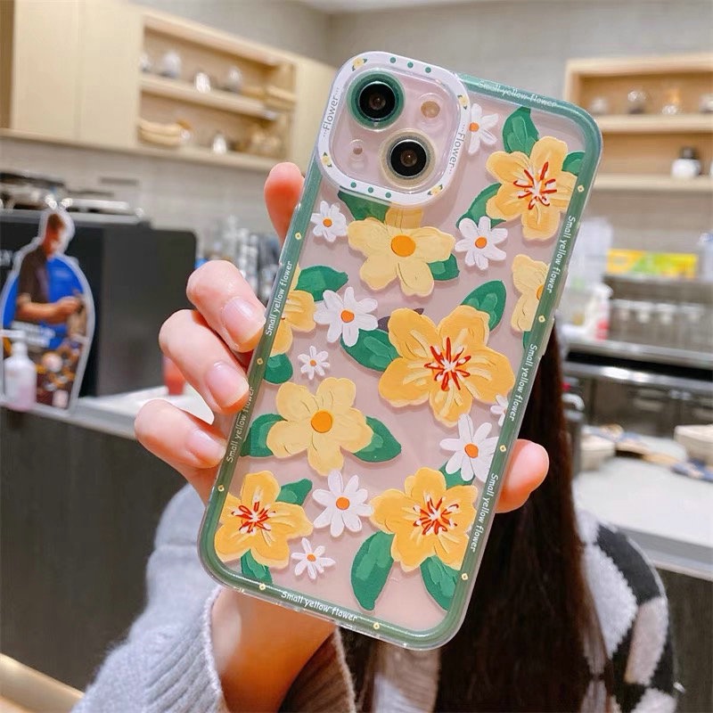 Ốp Điện Thoại Mềm Hình Hoa Cho OPPO A76 A36 A53 A33 A52 A92 A31 A94 A93 A74 A95 A54 A16 A15 A15S A5 A9 2020 A7 A5S AX7 A3S A12e Reno 5F 4F 7 6 5G F9 F11