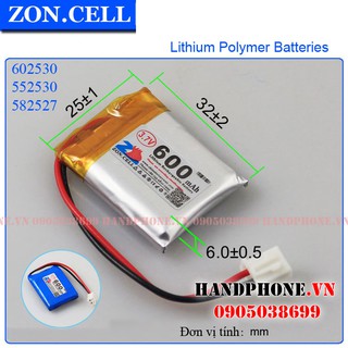 Pin Li-Po 3.7V 600mAh 602530 552530 ZonCell cho SmartWatch