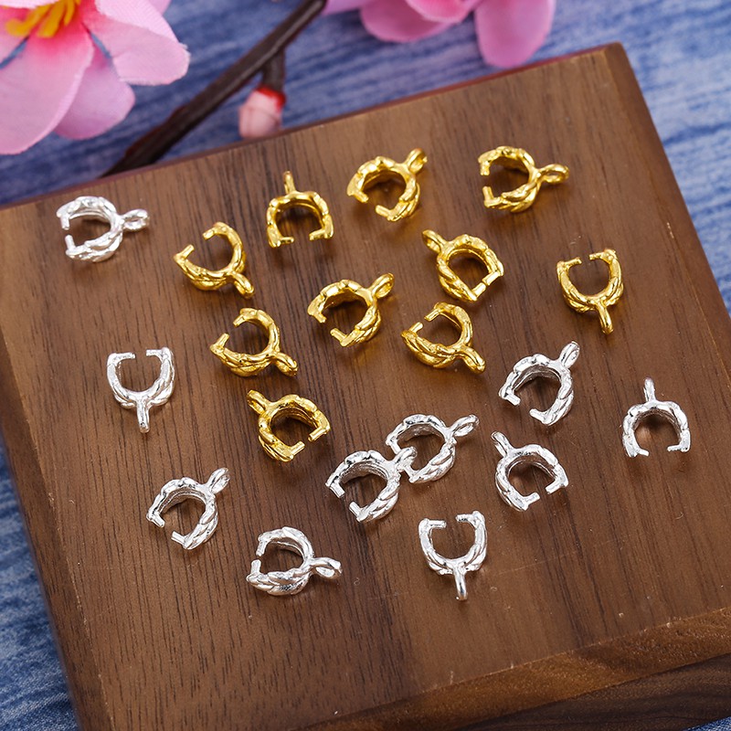 1-5 Kẹp Hạt Mặt Dây Chiếc Lá 7*11mm