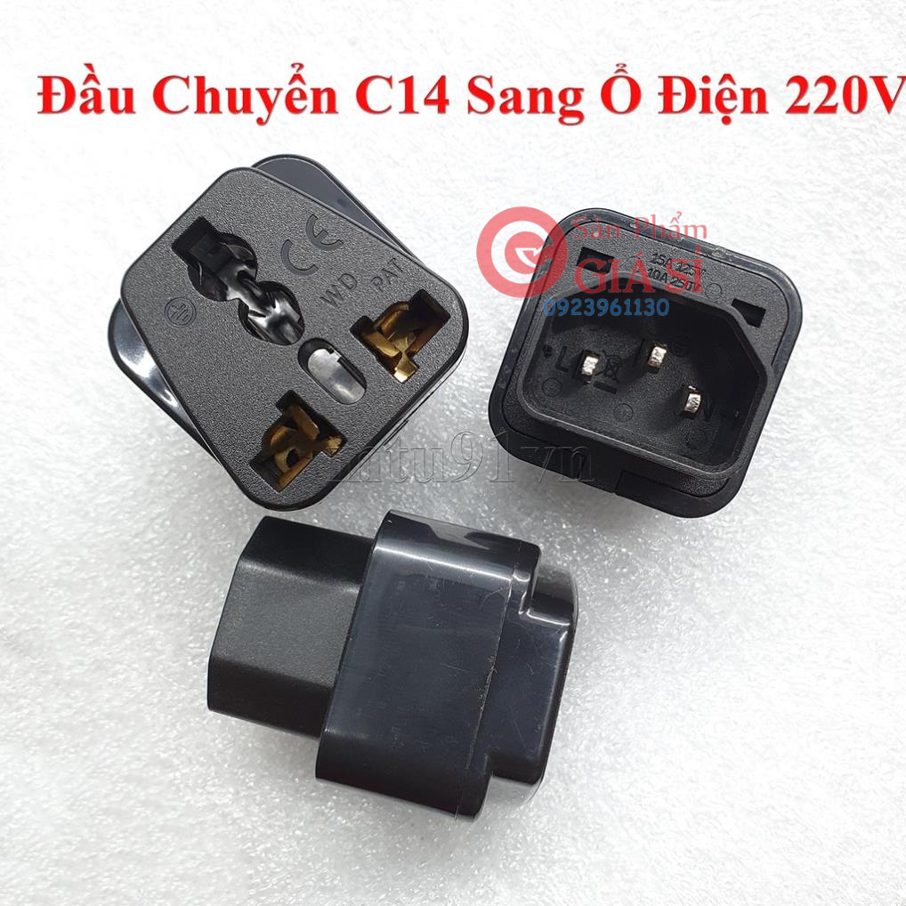 Chuyển bộ lưu điện UPS sang Ổ cắm điện 220v thông dụng.Đầu phích chuyển IEC320 - C14 sang điện 2 hoặc 3 chấu ❤️freeship❤