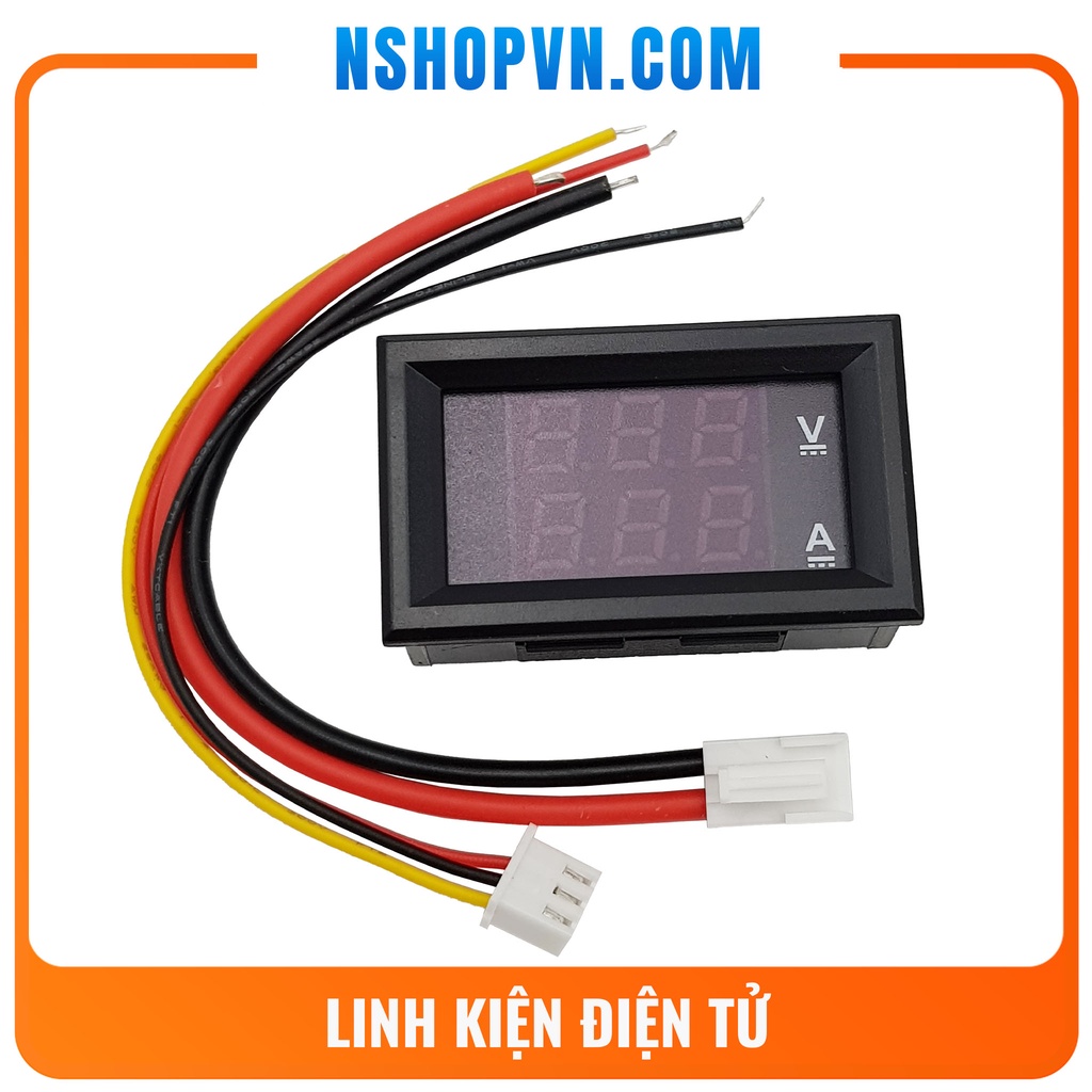 Đồng Hồ Đo Dòng Đo Áp DC 10A hiển thị LED 7 đoạn 2 màu xanh đỏ