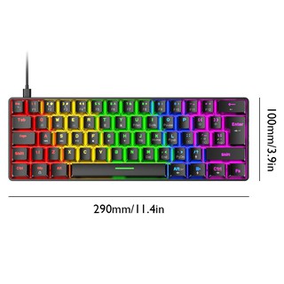 Bàn Phím Cơ Royal Kludge RK61 PRO Gaming,Bàn phím cơ chơi game Wolf T60 62 phím led rainbow, phù hợp cho PC và Laptop